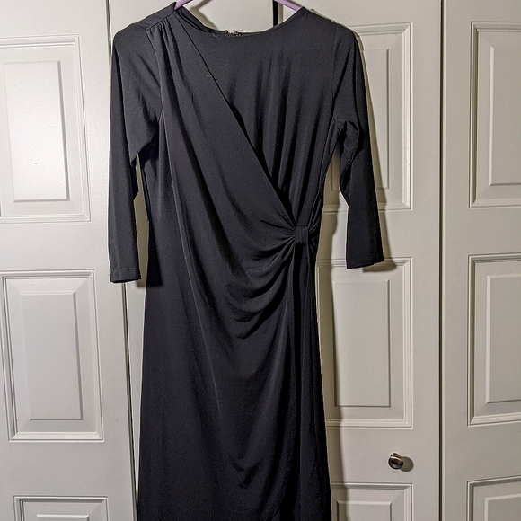 ๐ค Vintage Joan Rivers little black midi wrap dress with 3/4 sleeve - Picture 2 of 9